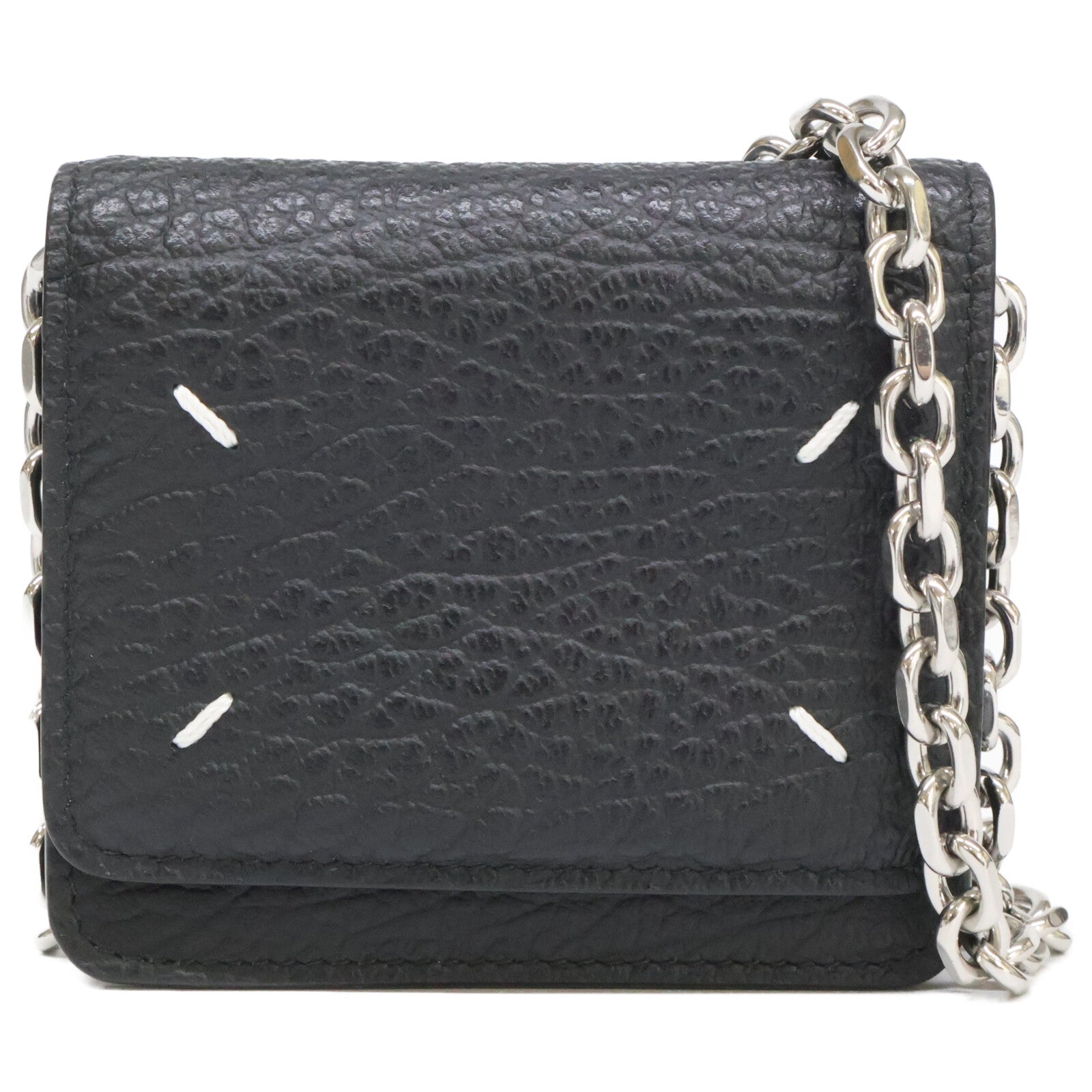Maison margiela メゾンマルジェラ 11【美品】SA3UI0009 4ステッチ スモール チェーンウォレット 二つ折り財布（小銭入れあり）