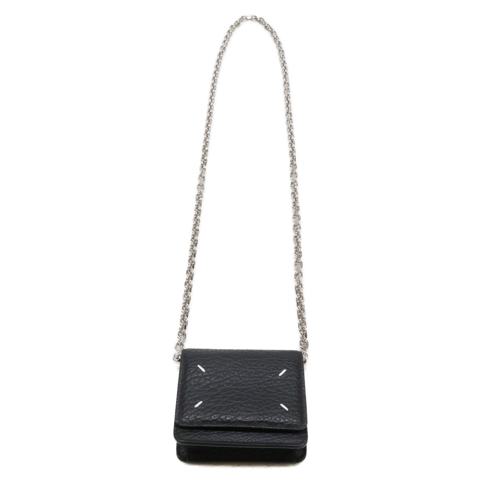 Maison margiela メゾンマルジェラ 11【美品】SA3UI0009 4ステッチ スモール チェーンウォレット 二つ折り財布（小銭入れあり）