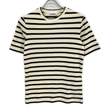 JIL SANDER+ ジルサンダープラス J04GC0111 ベージュ×ブラック ボーダー ニット トップス