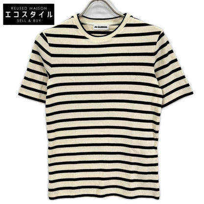 JIL SANDER+ ジルサンダープラス J04GC0111 ベージュ×ブラック ボーダー ニット トップス