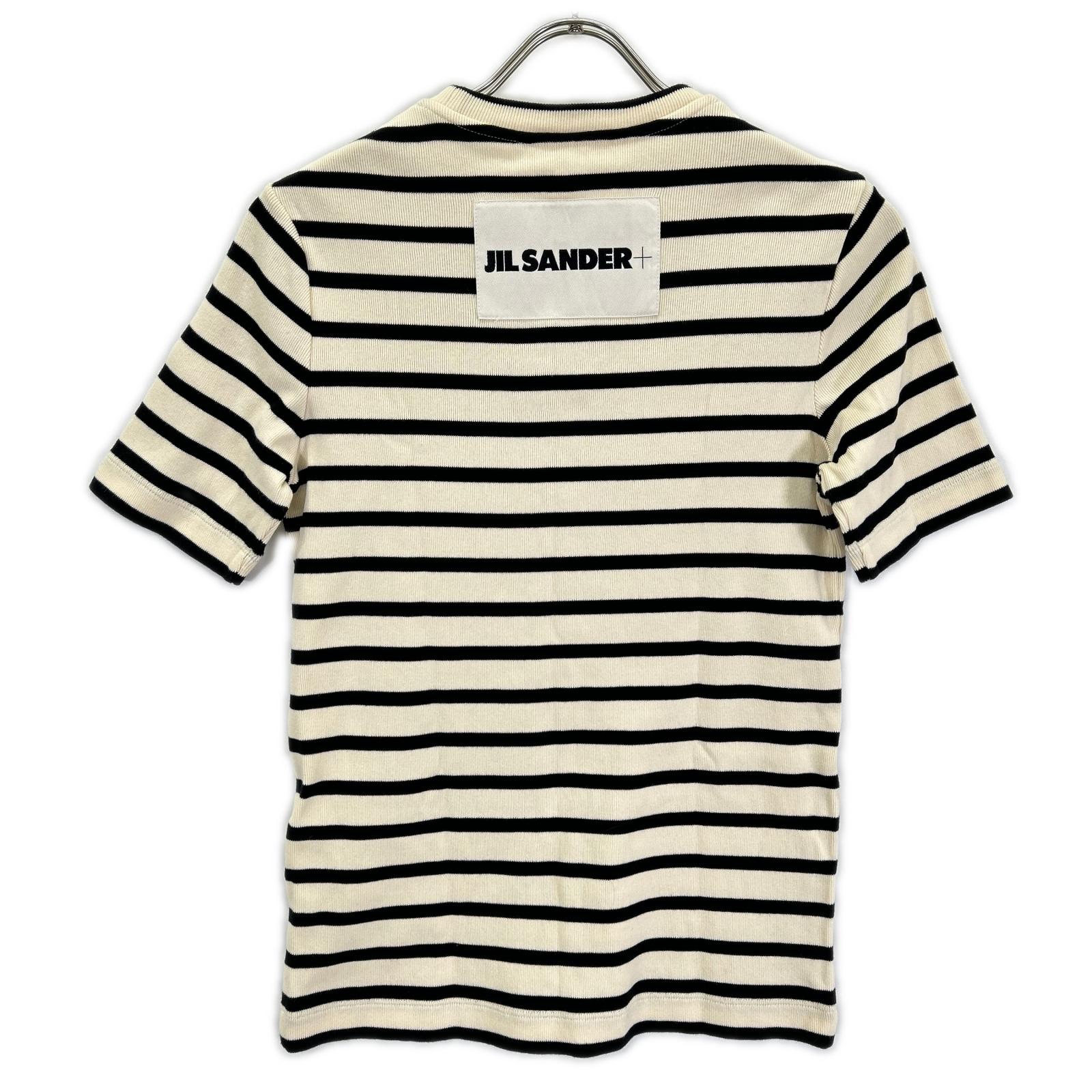 JIL SANDER+ ジルサンダープラス J04GC0111 ベージュ×ブラック ボーダー ニット トップス