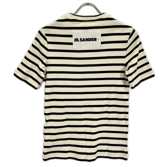 JIL SANDER+ ジルサンダープラス J04GC0111 ベージュ×ブラック ボーダー ニット トップス