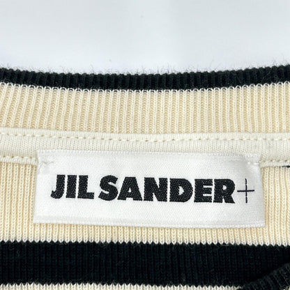 JIL SANDER+ ジルサンダープラス J04GC0111 ベージュ×ブラック ボーダー ニット トップス