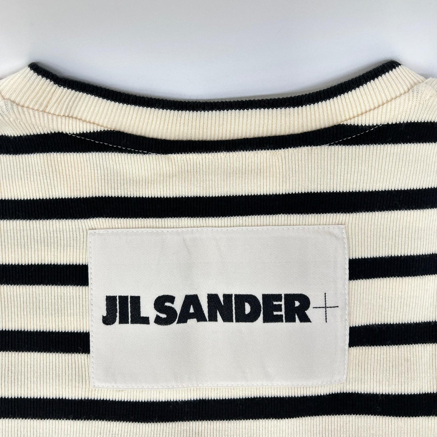 JIL SANDER+ ジルサンダープラス J04GC0111 ベージュ×ブラック ボーダー ニット トップス