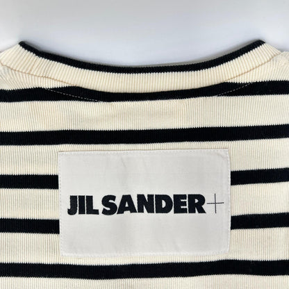 JIL SANDER+ ジルサンダープラス J04GC0111 ベージュ×ブラック ボーダー ニット トップス
