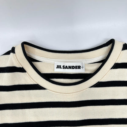 JIL SANDER+ ジルサンダープラス J04GC0111 ベージュ×ブラック ボーダー ニット トップス