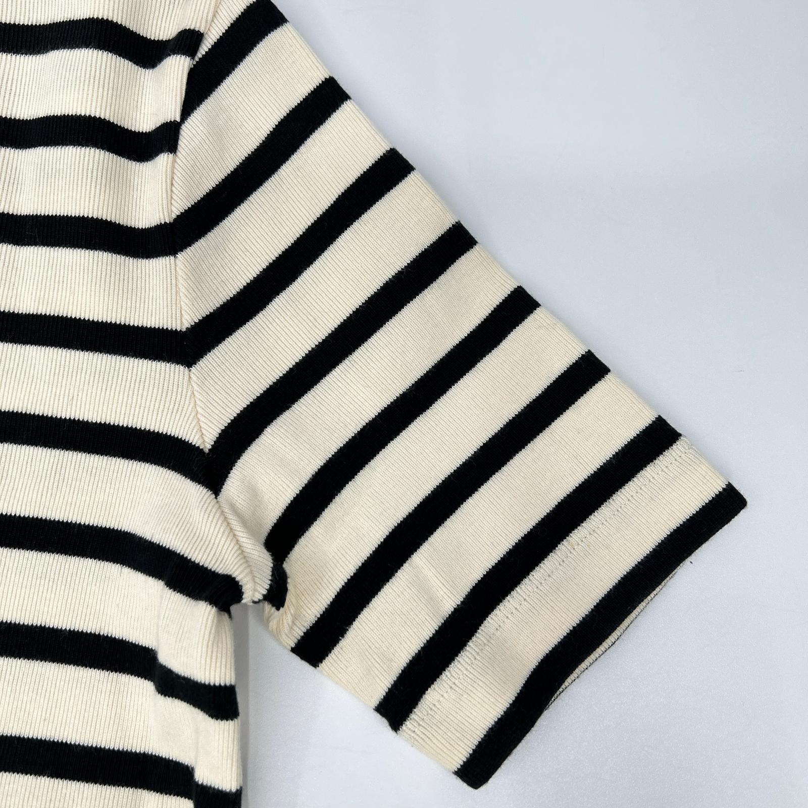JIL SANDER+ ジルサンダープラス J04GC0111 ベージュ×ブラック ボーダー ニット トップス