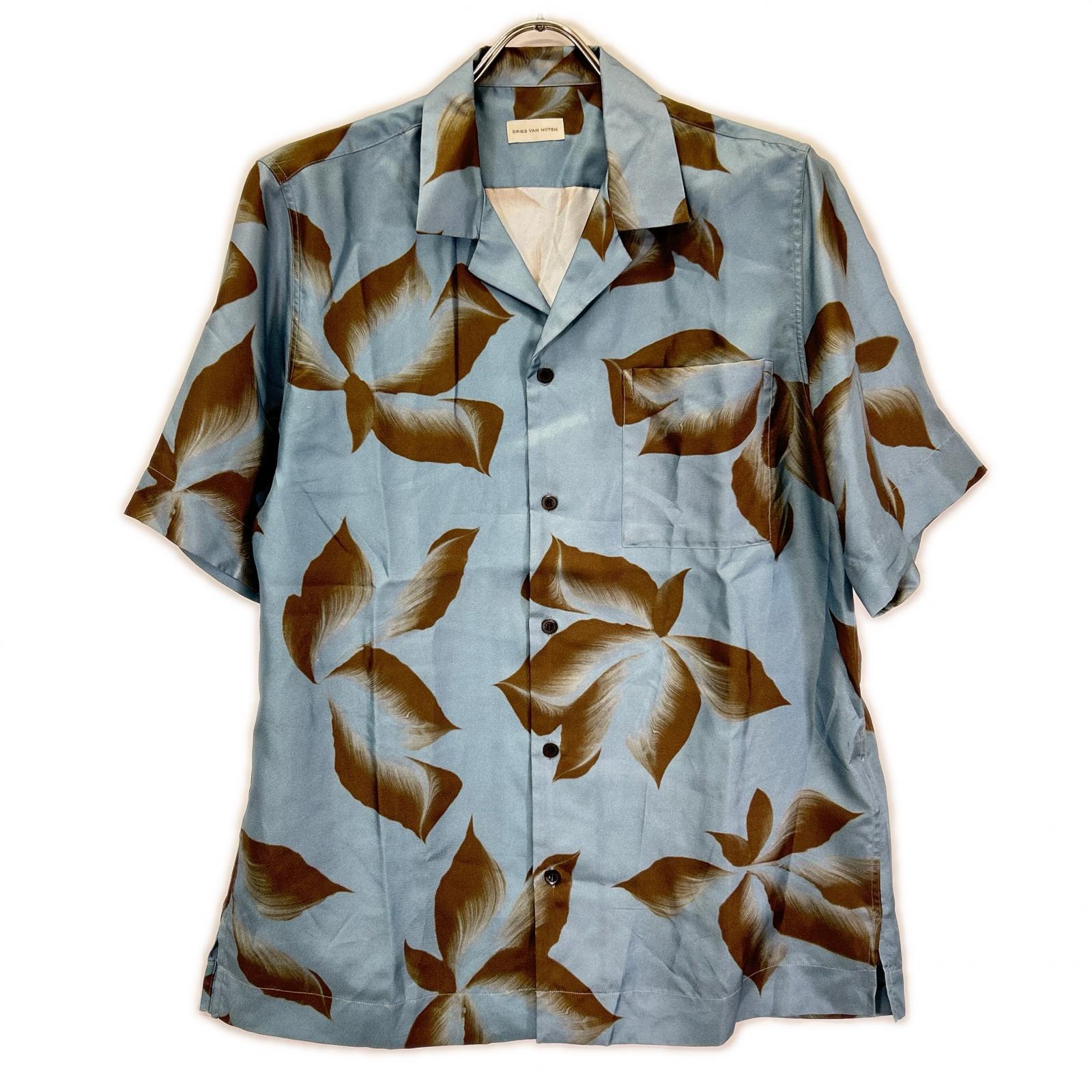 DRIES VAN NOTEN ドリスヴァンノッテン 【美品/25SS】スチールプリント シルク100％ オーバーサイズ 半袖シャツ トップス
