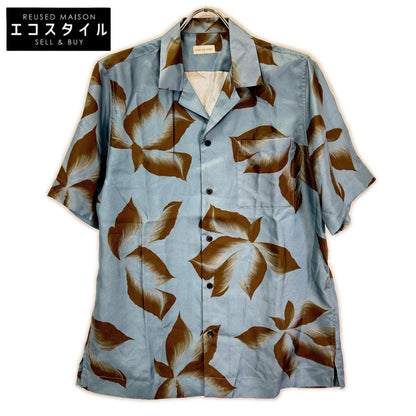 DRIES VAN NOTEN ドリスヴァンノッテン 【美品/25SS】スチールプリント シルク100％ オーバーサイズ 半袖シャツ トップス