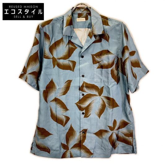 DRIES VAN NOTEN ドリスヴァンノッテン 【美品/25SS】スチールプリント シルク100％ オーバーサイズ 半袖シャツ トップス