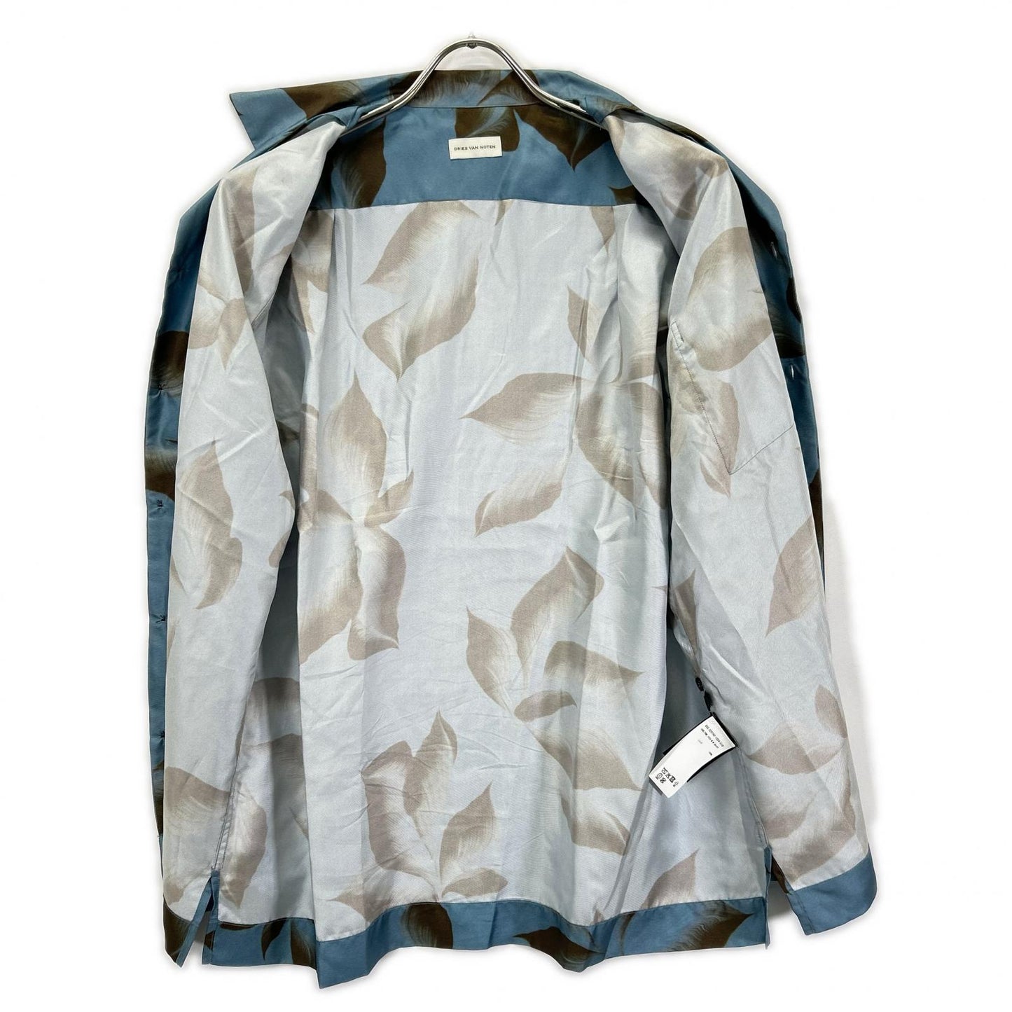 DRIES VAN NOTEN ドリスヴァンノッテン 【美品/25SS】スチールプリント シルク100％ オーバーサイズ 半袖シャツ トップス