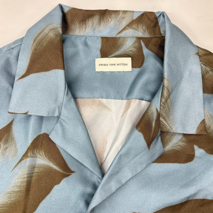 DRIES VAN NOTEN ドリスヴァンノッテン 【美品/25SS】スチールプリント シルク100％ オーバーサイズ 半袖シャツ トップス
