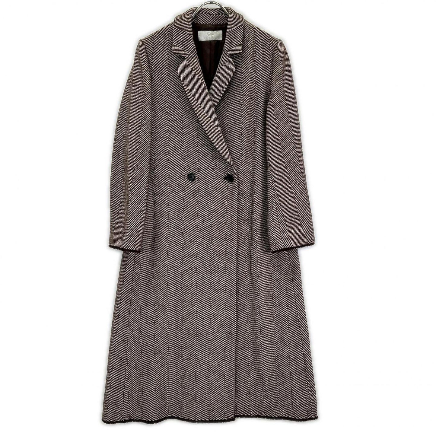 Plage プラージュ 18AW ブラウン ウール混 ヘリンボーン コート コート