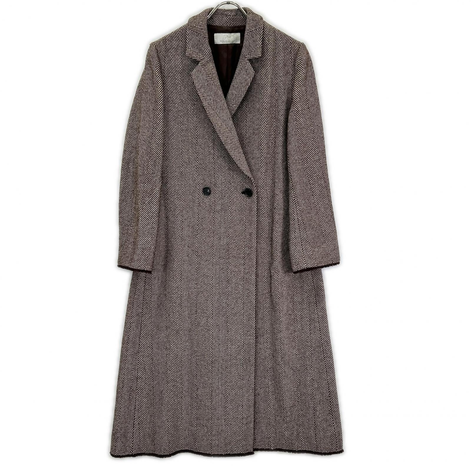 Plage プラージュ 18AW ブラウン ウール混 ヘリンボーン コート コート