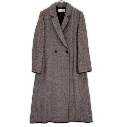 Plage プラージュ 18AW ブラウン ウール混 ヘリンボーン コート コート