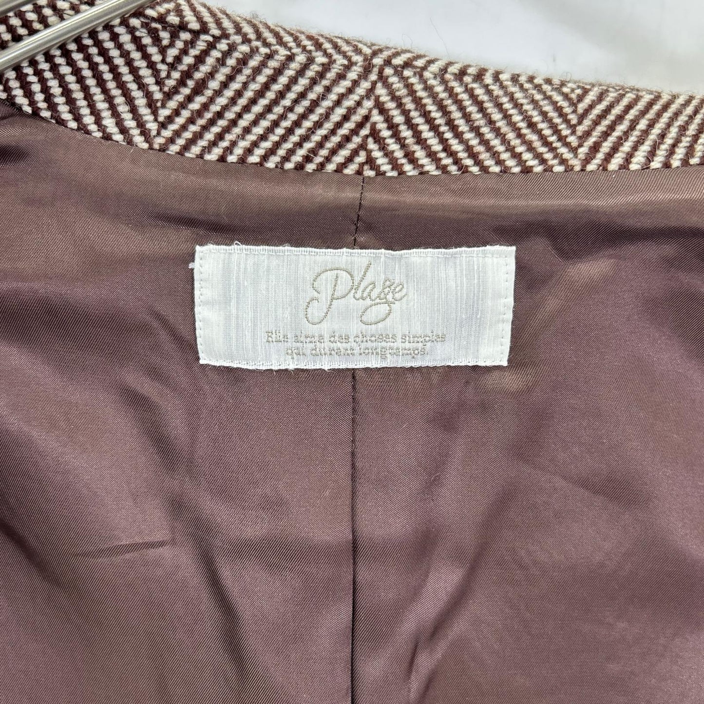 Plage プラージュ 18AW ブラウン ウール混 ヘリンボーン コート コート