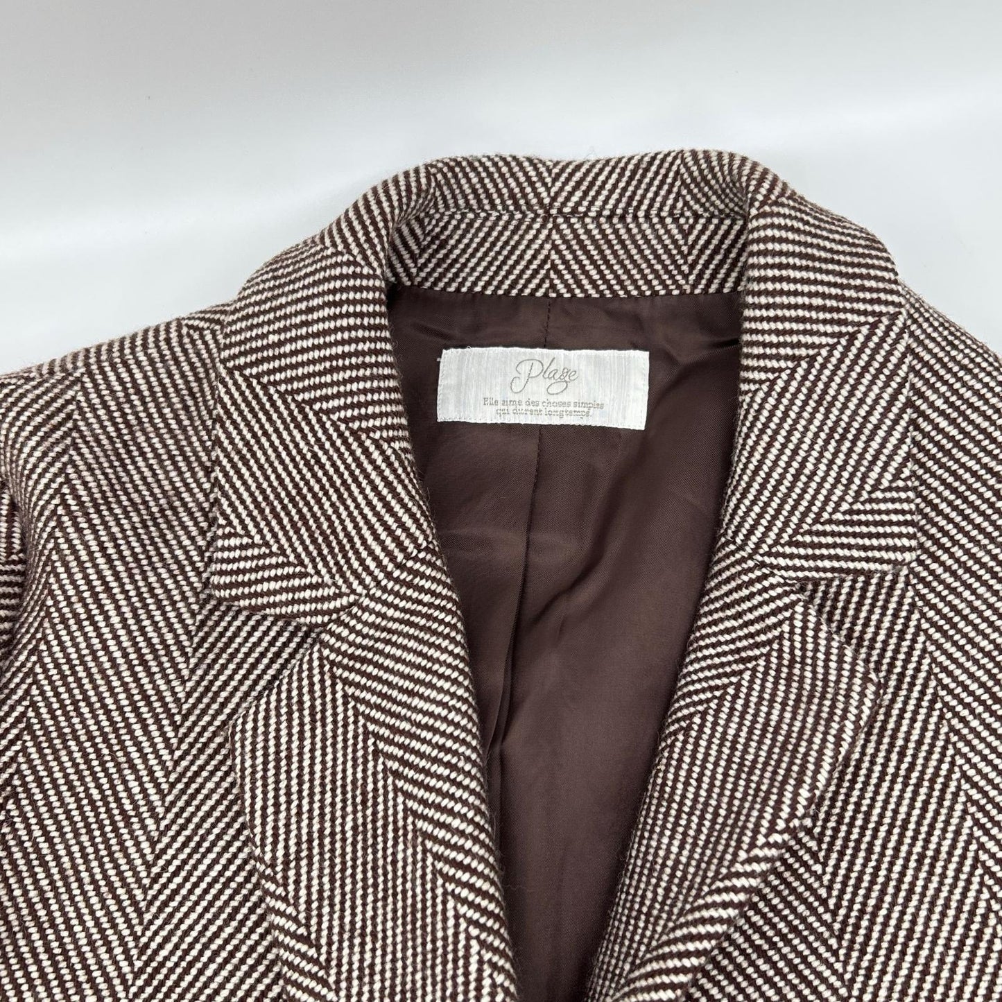 Plage プラージュ 18AW ブラウン ウール混 ヘリンボーン コート コート