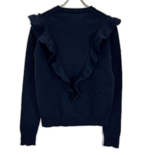 Chloe クロエ ネイビー カシミヤ100 フリルデザイン ニットトップス トップス