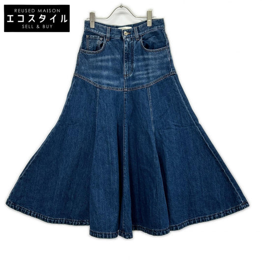 Chloe クロエ インディゴ 切り替え デニムフレアスカート スカート