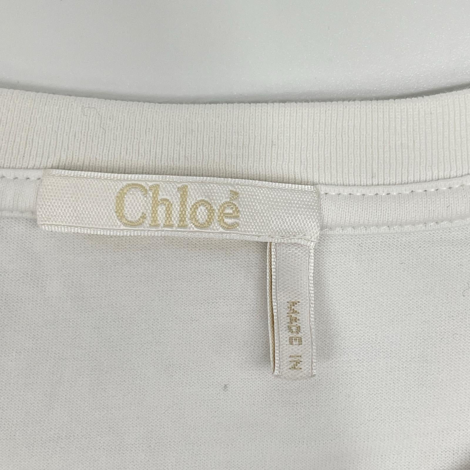 Chloe クロエ 24SS ホワイト コットン ハシゴレース Tシャツ トップス