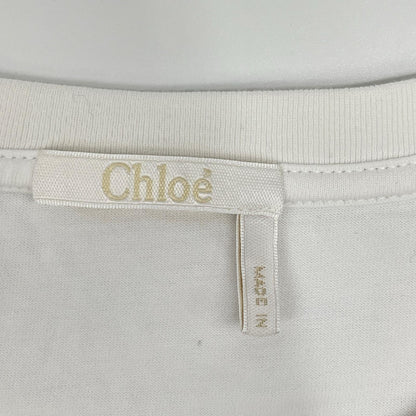 Chloe クロエ 24SS ホワイト コットン ハシゴレース Tシャツ トップス