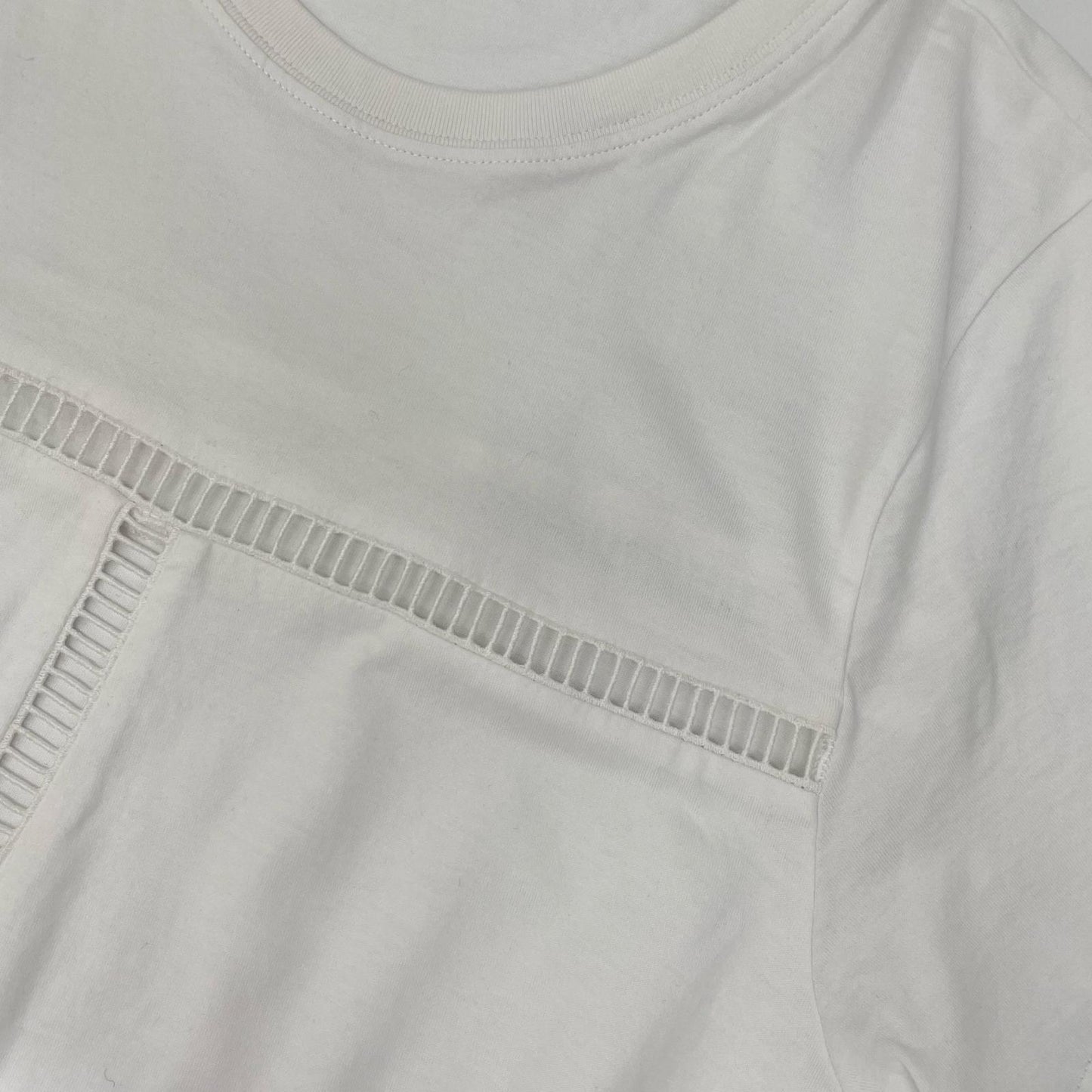 Chloe クロエ 24SS ホワイト コットン ハシゴレース Tシャツ トップス