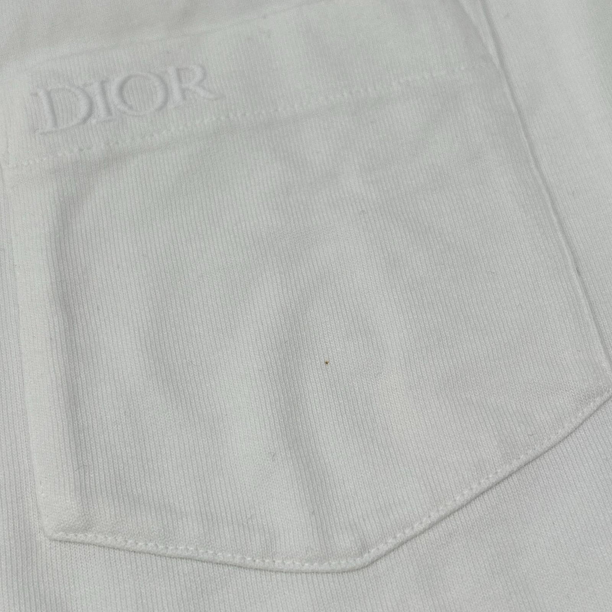 DIOR 383J644A0554 Neck-Design Embroidered Logo Chest-Pocket T-Shirt Tops