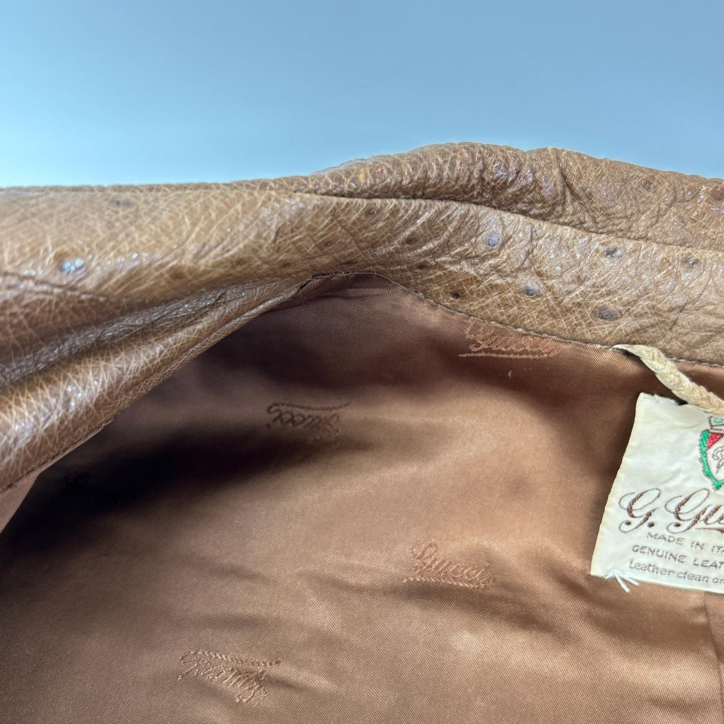 GUCCI グッチ ヴィンテージ オーストリッチレザー ロング コート