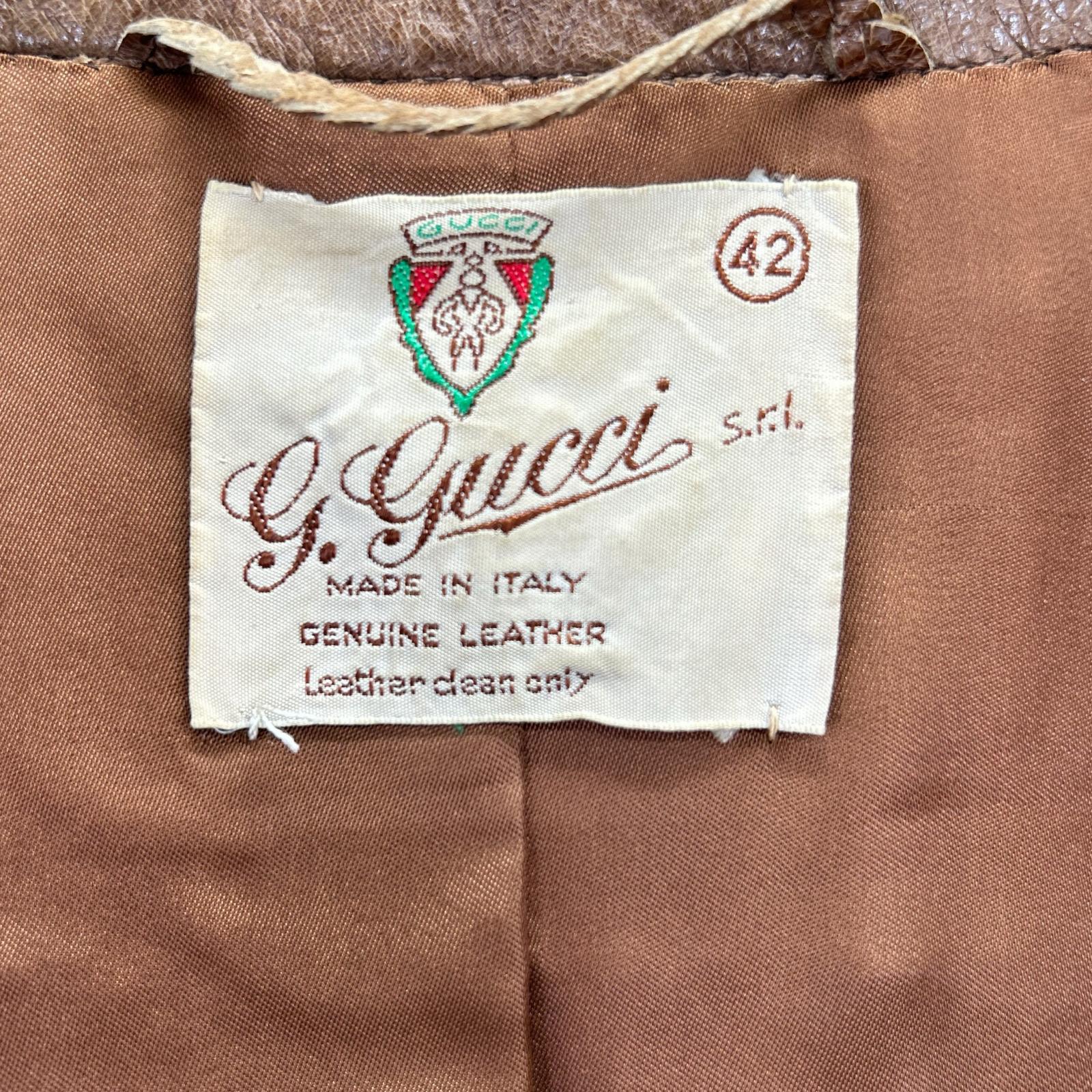 GUCCI グッチ ヴィンテージ オーストリッチレザー ロング コート