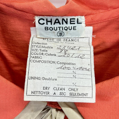 CHANEL シャネル ヴィンテージ シルク100％ ボウタイドレス ワンピース