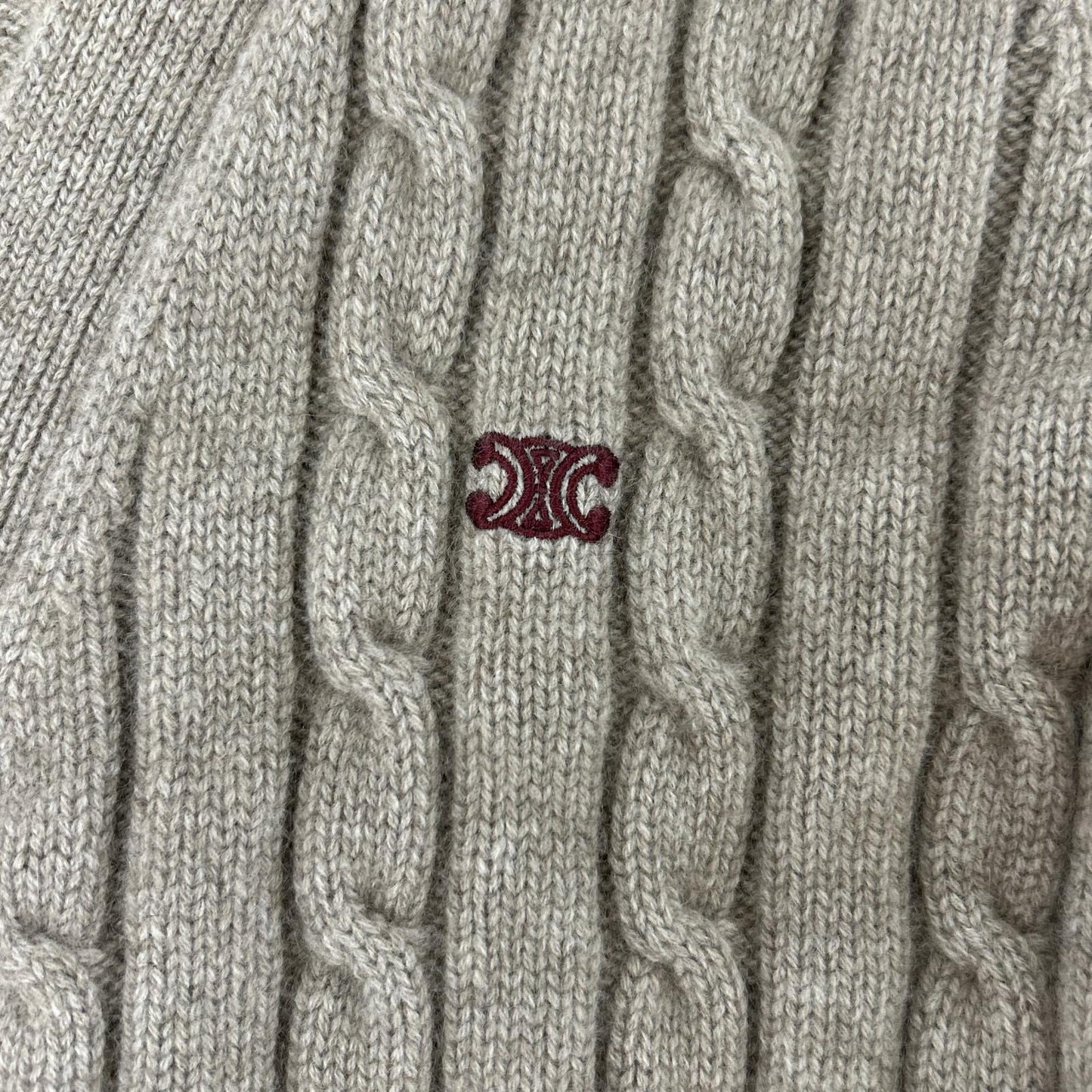 CELINE セリーヌ 【国内正規/23AW】2AD5G362W トリオンフ刺繍 カシミヤ ケーブル ニットカーディガン トップス