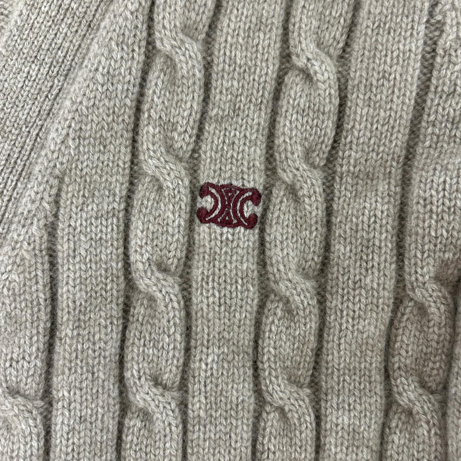 CELINE セリーヌ 【国内正規/23AW】2AD5G362W トリオンフ刺繍 カシミヤ ケーブル ニットカーディガン トップス