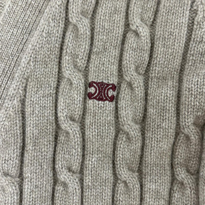 CELINE セリーヌ 【国内正規/23AW】2AD5G362W トリオンフ刺繍 カシミヤ ケーブル ニットカーディガン トップス