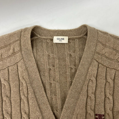 CELINE セリーヌ 【国内正規/23AW】2AD5G362W トリオンフ刺繍 カシミヤ ケーブル ニットカーディガン トップス
