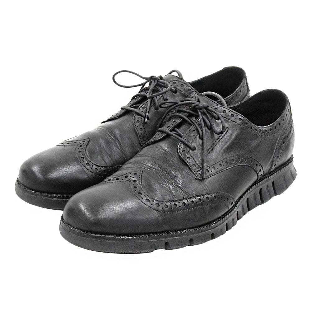 COLE HAAN コールハーン 美品 ゼログランド ウィングチップシューズ メンズ レザー ブラック 10 C22457 シューズ