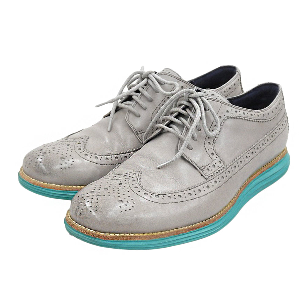 COLE HAAN コールハーン 美品 ルナグランド ウィングチップシューズ メンズ レザー グレー 10 C11948 シューズ