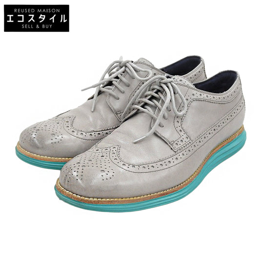 COLE HAAN コールハーン 美品 ルナグランド ウィングチップシューズ メンズ レザー グレー 10 C11948 シューズ