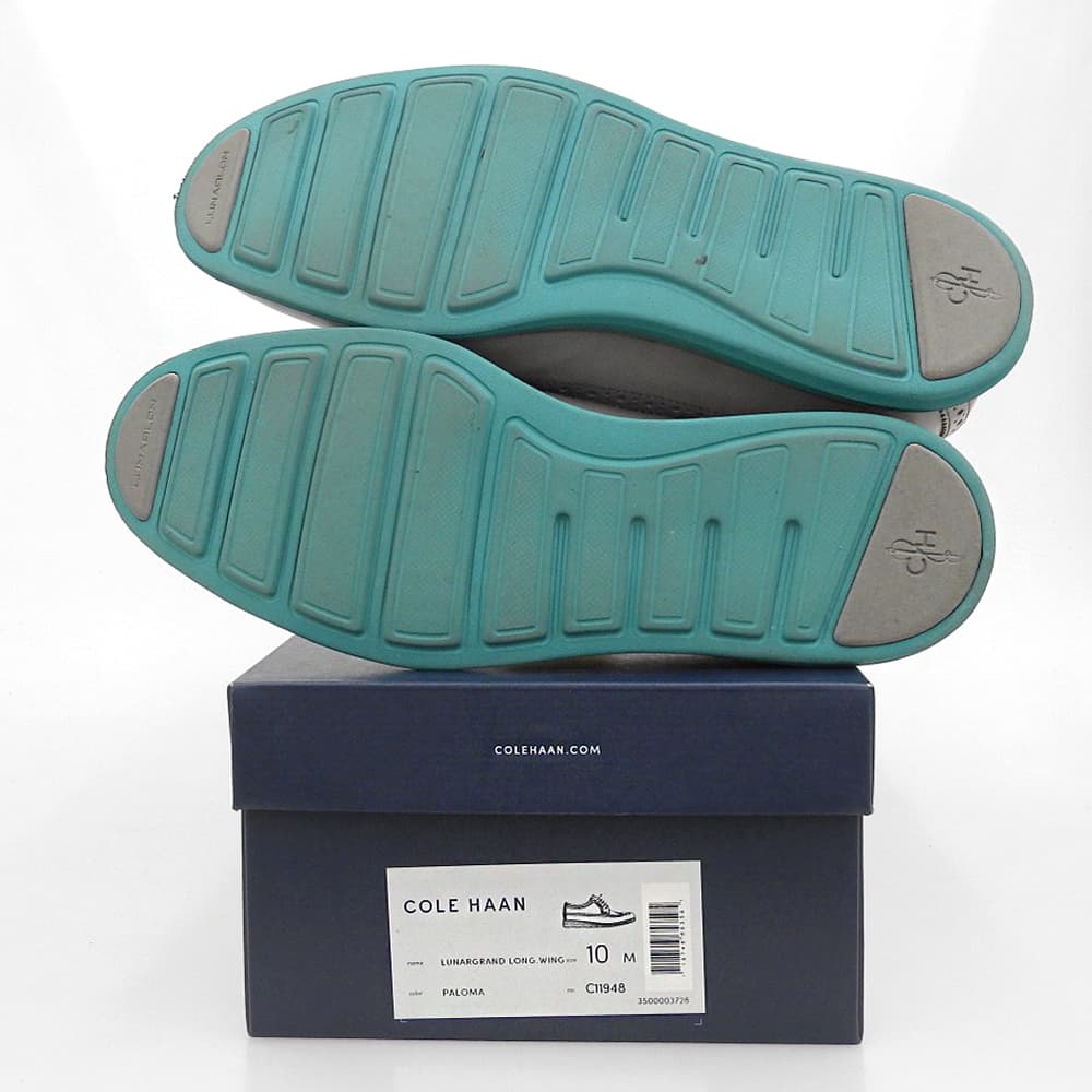 COLE HAAN コールハーン 美品 ルナグランド ウィングチップシューズ メンズ レザー グレー 10 C11948 シューズ