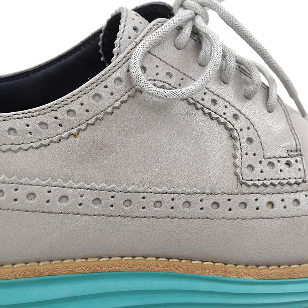 COLE HAAN コールハーン 美品 ルナグランド ウィングチップシューズ メンズ レザー グレー 10 C11948 シューズ
