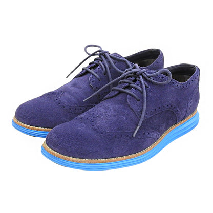 COLE HAAN コールハーン 美品 ルナグランド ウィングチップシューズ メンズ スエード ネイビー 10 C11096 シューズ