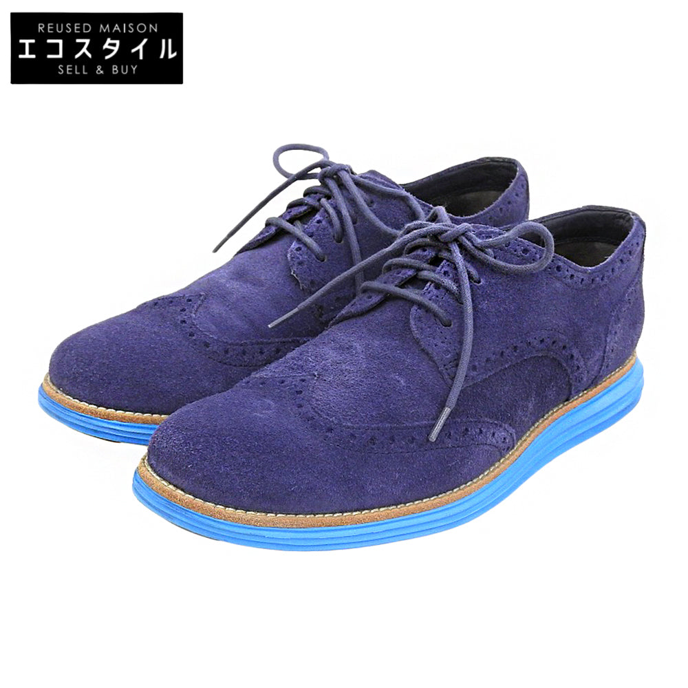 COLE HAAN コールハーン 美品 ルナグランド ウィングチップシューズ メンズ スエード ネイビー 10 C11096 シューズ