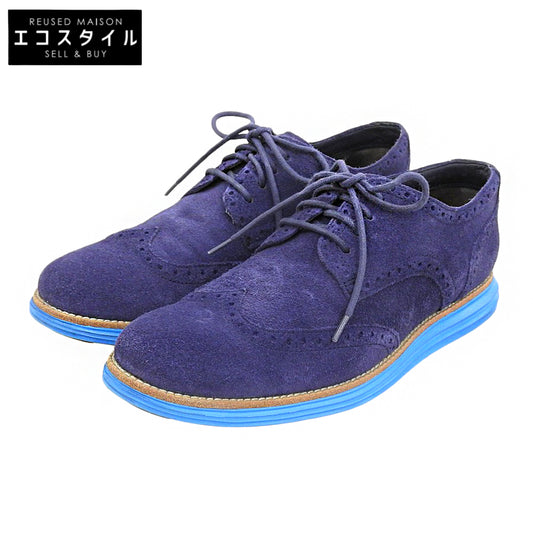COLE HAAN コールハーン 美品 ルナグランド ウィングチップシューズ メンズ スエード ネイビー 10 C11096 シューズ