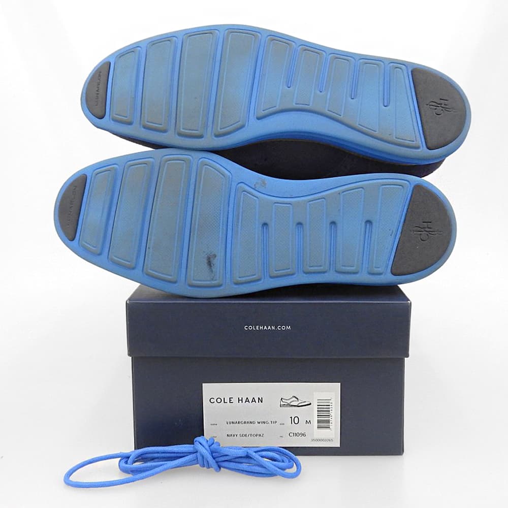 COLE HAAN コールハーン 美品 ルナグランド ウィングチップシューズ メンズ スエード ネイビー 10 C11096 シューズ