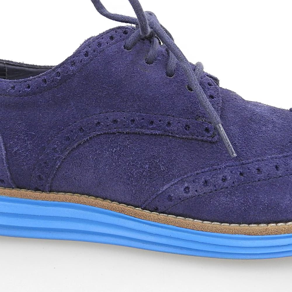 COLE HAAN コールハーン 美品 ルナグランド ウィングチップシューズ メンズ スエード ネイビー 10 C11096 シューズ