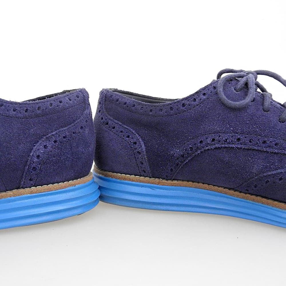 COLE HAAN コールハーン 美品 ルナグランド ウィングチップシューズ メンズ スエード ネイビー 10 C11096 シューズ