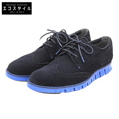COLE HAAN コールハーン 美品 ゼログランド ウィングチップシューズ メンズ スエード ネイビー 10 C21380 シューズ