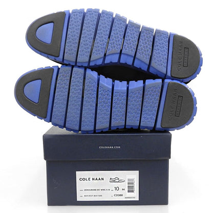 COLE HAAN コールハーン 美品 ゼログランド ウィングチップシューズ メンズ スエード ネイビー 10 C21380 シューズ