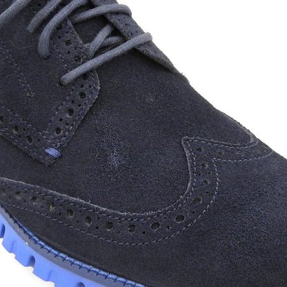 COLE HAAN コールハーン 美品 ゼログランド ウィングチップシューズ メンズ スエード ネイビー 10 C21380 シューズ