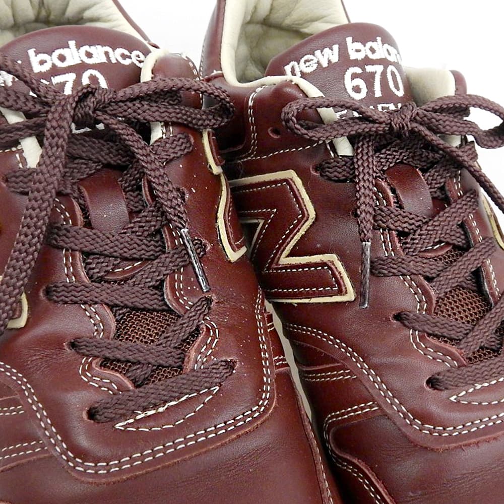 NEW BALANCE ニューバランス 美品 UK製 レザー スニーカー シューズ メンズ ブラウン 28.5cm M670BRN シューズ