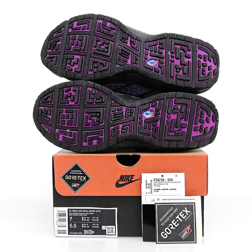 NIKE ナイキ 美品 AirMax SNDR GORE-TEX スニーカー シューズ レディース パープル×グレー 24cm FZ4238-500 シューズ